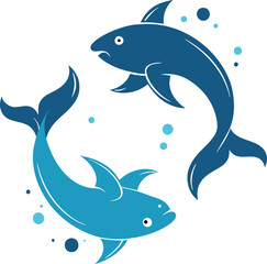 Two-Silhouette-Fish-Vector-Design