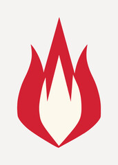 Red flame icon, abstract design