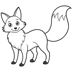 Fox in a playful pose with bushy tail and sharp pointed ears vector