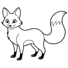 Obraz premium Fox in a playful pose with bushy tail and sharp pointed ears vector