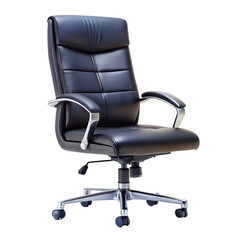 Modern Black Office Chair with Armrests - Centered on White