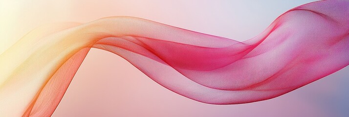 A beautiful abstract composition of flowing silk fabric in shades of pink and pastel, conveying elegance and softness.