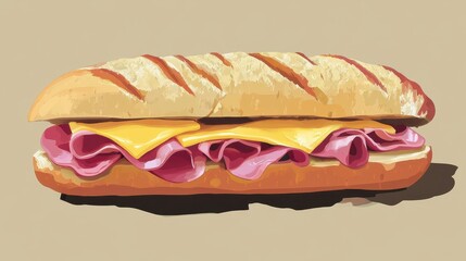 Ham and Cheese Sandwich with Crusty Bread