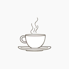 Minimalist steaming coffee cup illustration