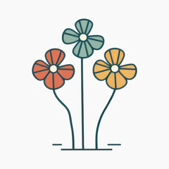 Colorful minimalist floral illustration