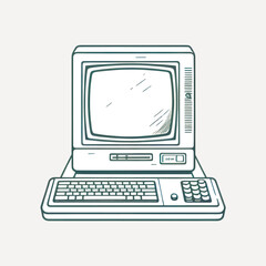 Vintage computer illustration design