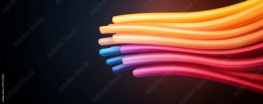 Aufkleber colorful abstract lines blend harmoniously against a dark backdrop, creating a modern and vibrant vi