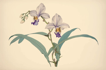 Elegant botanical orchid illustration