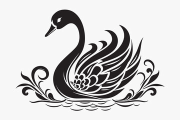 Elegant black swan illustration