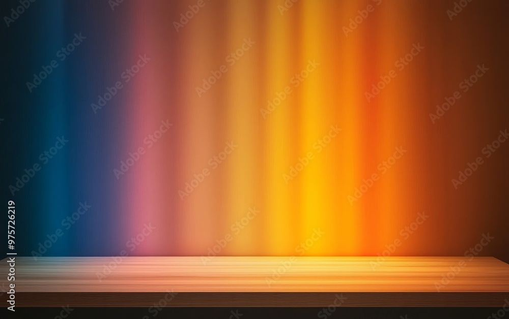 Poster vibrant gradient background with soft light beams creating a warm atmosphere, perfect for product sh