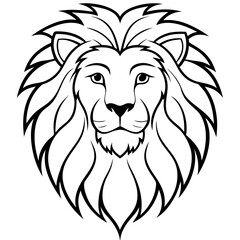 Powerful lion’s head with a detailed, flowing mane vector