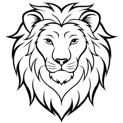 Powerful lion’s head with a detailed, flowing mane vector