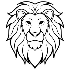 Powerful lion’s head with a detailed, flowing mane vector