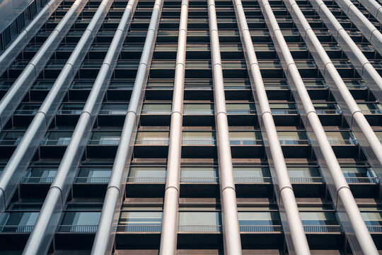 Modern AZCA Complex Fa&ccedil;ade in Madrid, Spain