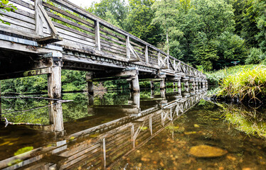 old bridge over river