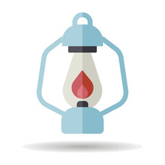 Vintage camping lantern vector icon