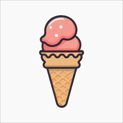 Delicious cartoon ice cream cone