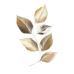 Delicate golden vector leaves