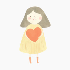 Cute girl holding heart