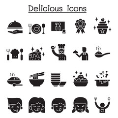 Delicious icons set in glyph style