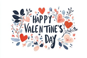 happy valentine's day greeting card, vector illustration