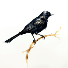 Obraz premium Elegant blackbird perched branch