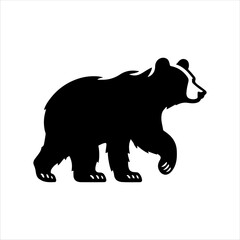 Black grizzly bear icon silhouette vector illustration design on white background.
