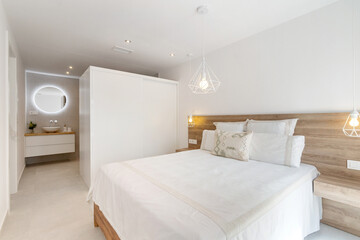 Modern Ibizan villa bedroom with stylish minimalist design