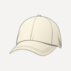 Simple beige baseball cap illustration