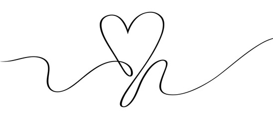 A heart symbol drawn in a line
