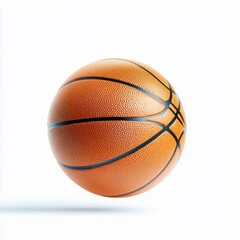 Fototapeta premium Basketball in mid-air, dynamic sports action, motion blur effect, realistic 3D illustration, isolated on white background