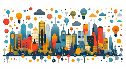 Business topics, company - modern outlined flat vector concept illustrations set, corporate Memphis style Business metaphor
