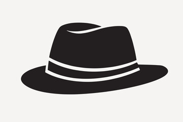 Classic black fedora hat silhouette
