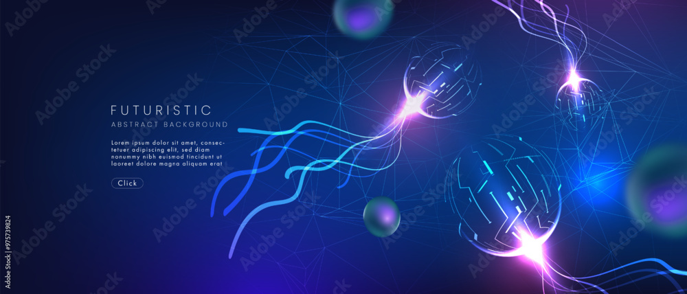 Poster futuristic technology abstract background. abstract futuristic curve digital line design.modern futu