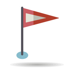 Obraz premium Flag GPS pin vector isolated icon. Navigation sign