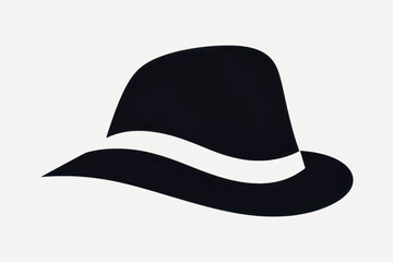 Stylish black fedora hat silhouette