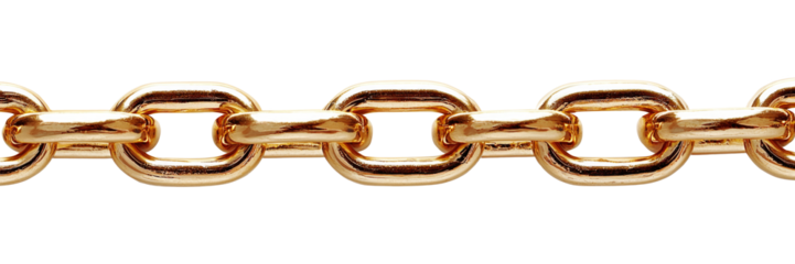 A golden chain isolated on transparent background.