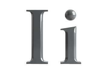 Letter I Typography, Uppercase and Lowercase Comparison, Transparent Background Cutout, PNG File