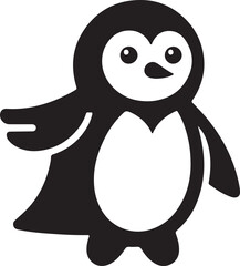 Penguin silhouette icon vector art illustration