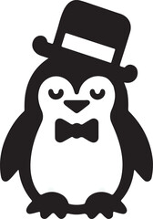 Penguin silhouette icon vector art illustration