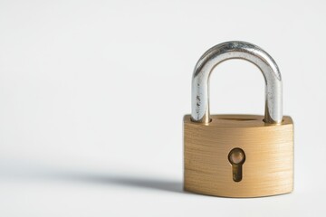 Naklejka premium An open padlock with the shackle lifted, symbolizing unlocked potential or freedom, isolated on white background
