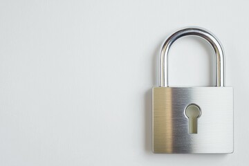 A silver padlock with a digital keypad, modern technology and cybersecurity concept, isolated on white background