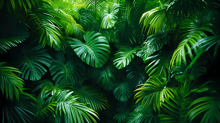 Fototapeta premium Close-up view of green leaves on a tree.