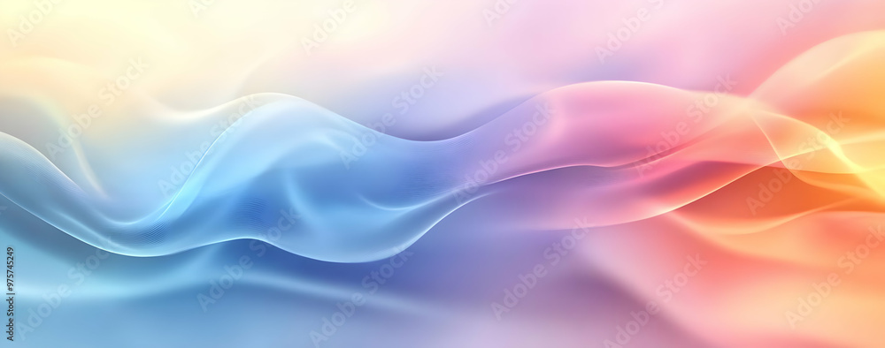 Poster abstract gradient background featuring soft waves of pastel colors, perfect for design or digital ar