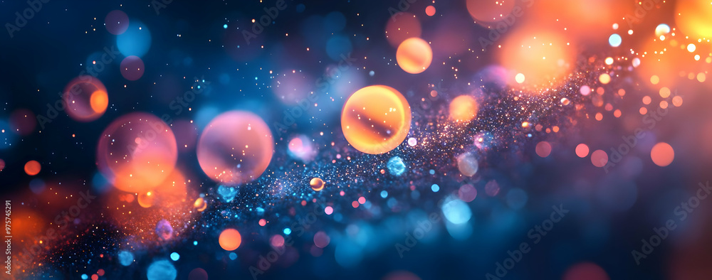 Poster a vibrant array of colorful bokeh lights creating an enchanting atmosphere perfect for backgrounds o