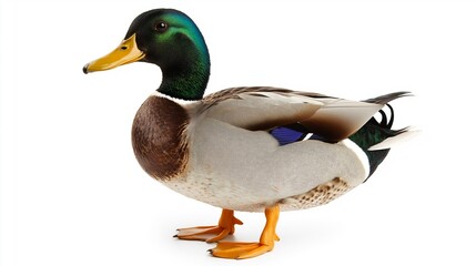 Fototapeta premium A Majestic Mallard Duck in Profile. AI Generated