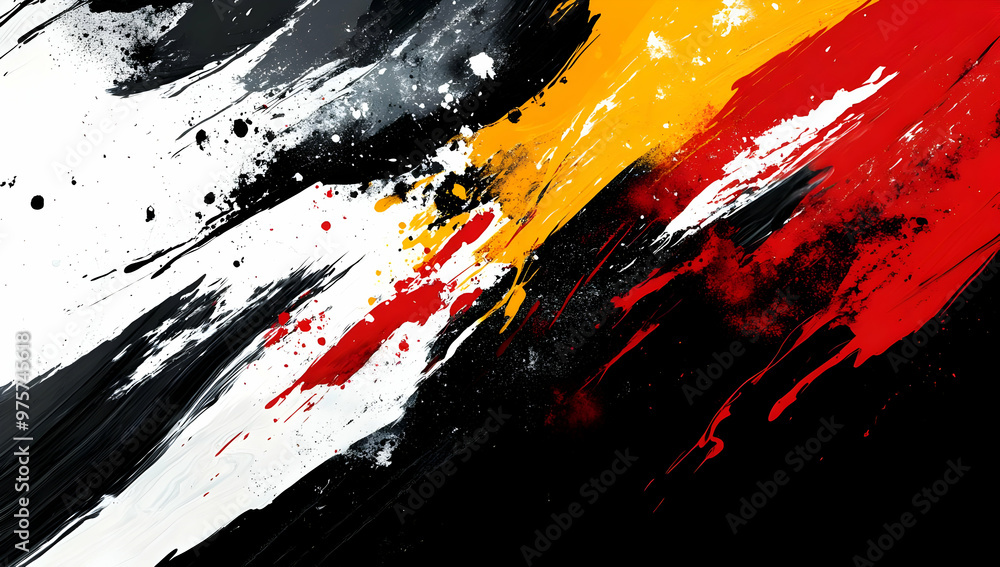 Poster dynamic splashes of vibrant colors creating an abstract and energetic visual composition for artisti