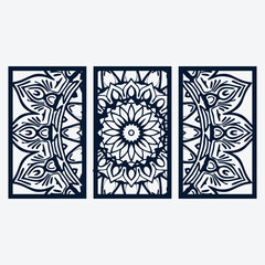 Mandala Panels Wall Laser Cut Design, Mandala Vector
