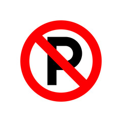 no parking sign on white background vector