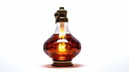 Vintage Glass Lamp with Golden Accents